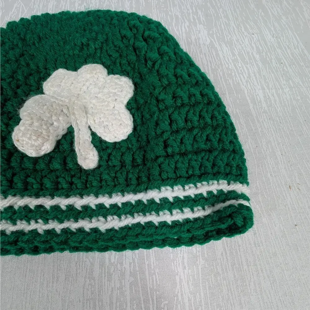 Shamrock Youth/Baby Green White Knit Hat